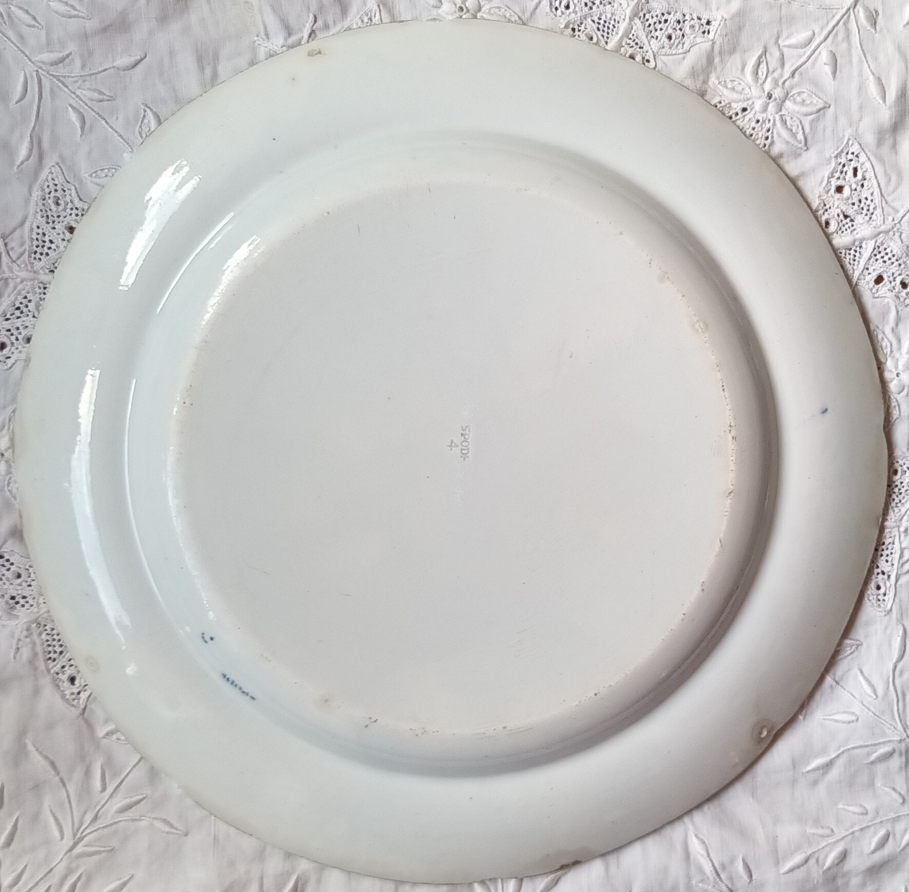 Antique English Georgian Blue and White Transfer Plate ~ "Death of the Bear" ~ Spode - Image 2